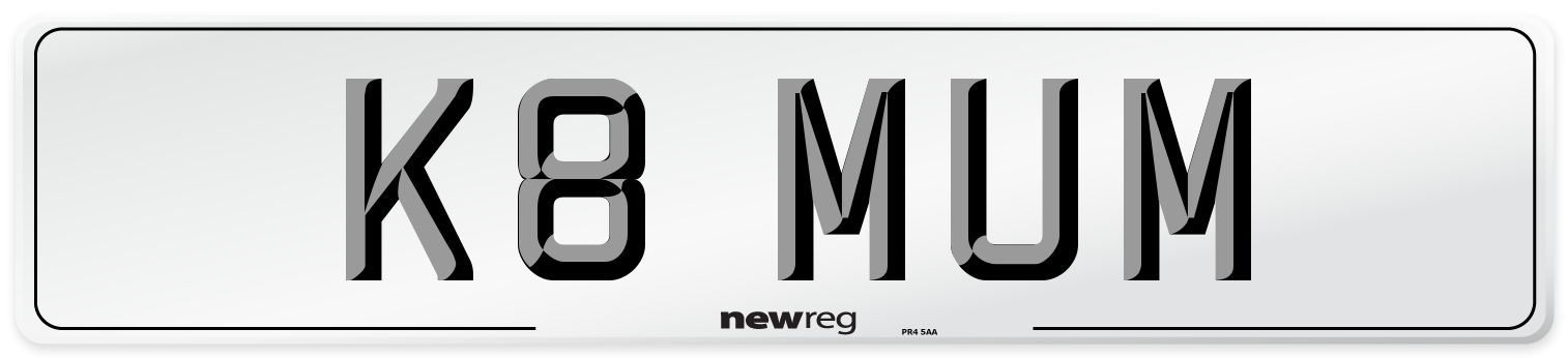 K8 MUM Number Plate from New Reg